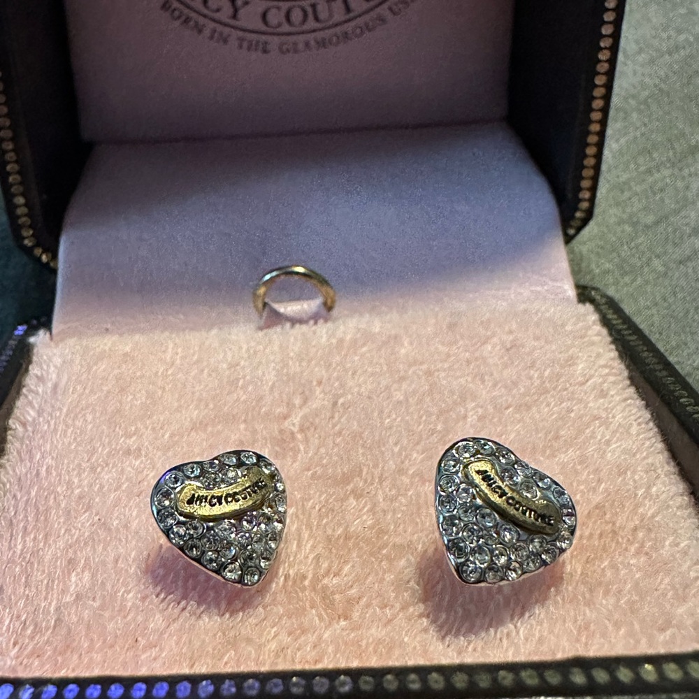 VintageJuicy Couture Silver Heart Earrings